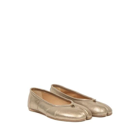 Maison Margiela Women Tabi New Metallic Leather Ballerinas With Laminated Finish - Picture 2 of 5